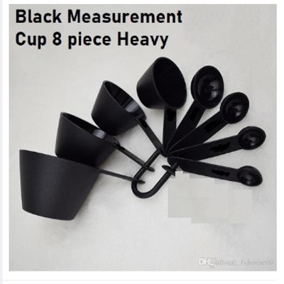 Picture of Professional Measurement Cup and Spoon Set Kitchen Baking Tools 8 piece set - Black -Black