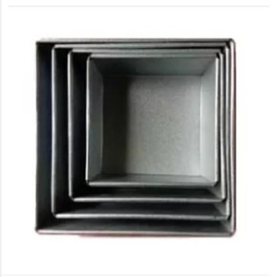 Picture of 4Pcs Square Shape Cake Mold, Aluminum Round Cake Mold 4Pis Set, Make Cake, Pudding And More, Oven Proof Cake Pan Set. - Cake Decoration Tools -Silver