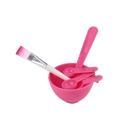 Picture of Beauty Tool Facemask Mixing Bowl Brush Spoon Stick 6 In 1 Tool Face Care Set - Makeup Brush Set -Pink