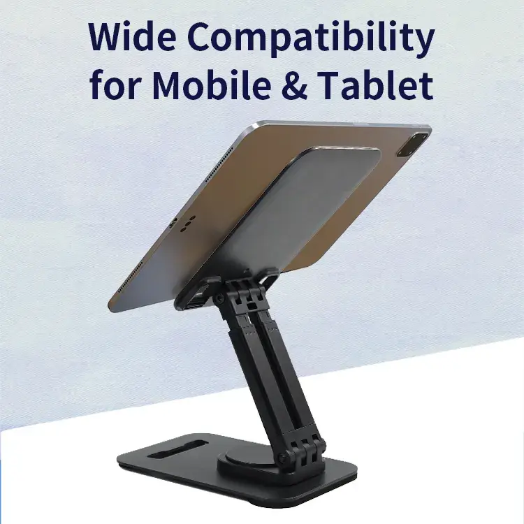 Picture of Jmary MK-62 Adjustable Desktop Mobile & 360° Rotating Tablet Holder Sturdy & Hands Free Stand (Black)