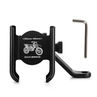 Picture of High Quality Aluminum Alloy Bike & Motorcycle Mobile Holder Adjustable Durable & Secure Phone Bracket for Riders (Mount 03-H1 Black)
