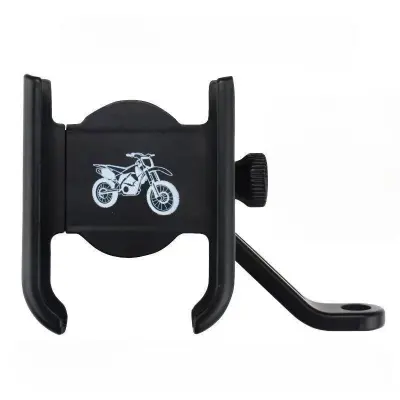 Picture of High Quality Aluminum Alloy Bike & Motorcycle Mobile Holder Adjustable Durable & Secure Phone Bracket for Riders (Mount 03-H1 Black)