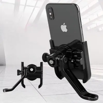 Picture of High Quality Aluminum Alloy Bike & Motorcycle Mobile Holder Adjustable Durable & Secure Phone Bracket for Riders (Mount 03-H1 Black)