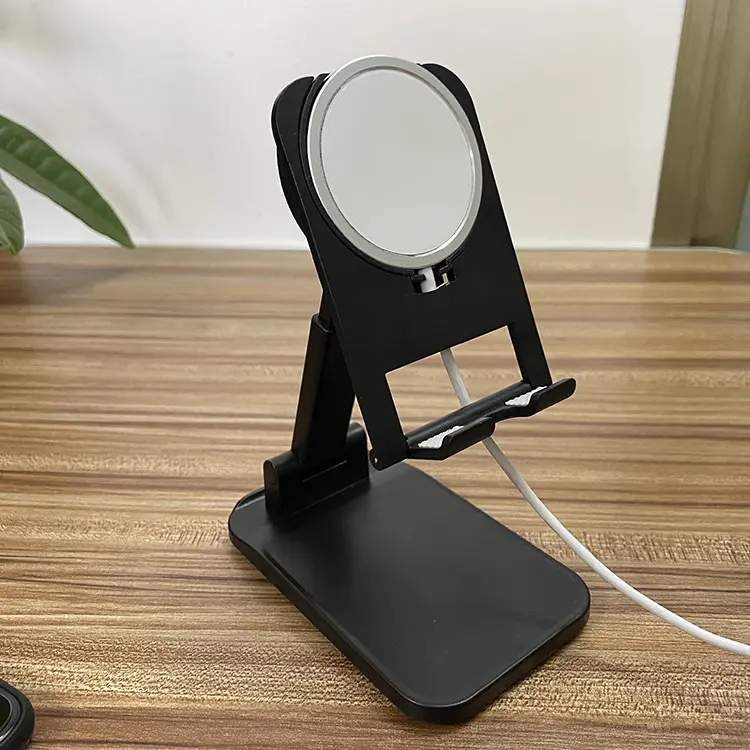 Picture of Adjustable & Foldable Phone Stand Portable Desktop Holder for Smartphones & Tablets Sturdy Non Slip Travel Friendly (Black)