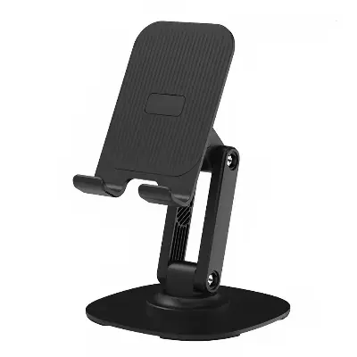 Picture of Adjustable Foldable Phone & Tablet Stand 360° Rotating Desktop Holder Anti Slip & Sturdy Design Metal Base Stand (Black)