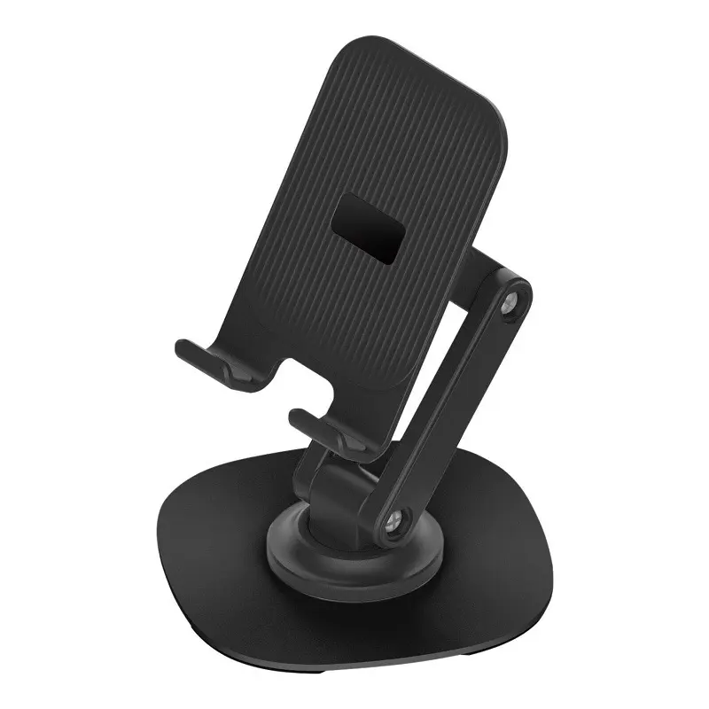 Picture of Adjustable Foldable Phone & Tablet Stand 360° Rotating Desktop Holder Anti Slip & Sturdy Design Metal Base Stand (Black)