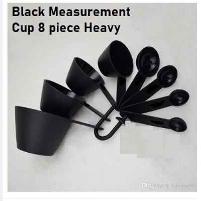 Picture of Professional Measurement Cup and Spoon Set Kitchen Baking Tools 8 piece set - Black -Black