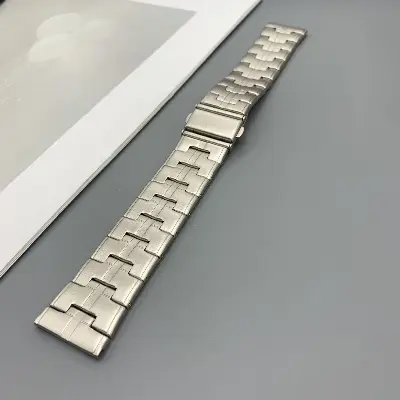 Picture of 22mm Stainless Steel Watch Band H-Link Metal Bracelet Strap with Butterfly Buckle for Smartwatches & Luxury Watches (Starlight,Not Specified)
