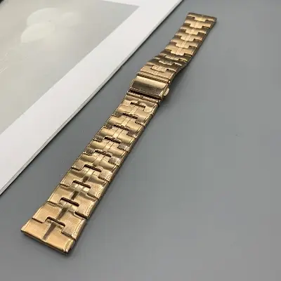 Picture of 22mm Stainless Steel Watch Band H-Link Metal Bracelet Strap with Butterfly Buckle for Smartwatches & Luxury Watches (Rose Gold,Not Specified)