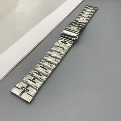 Picture of 22mm Stainless Steel Watch Band H-Link Metal Bracelet Strap with Butterfly Buckle for Smartwatches & Luxury Watches (Silver,Not Specified)