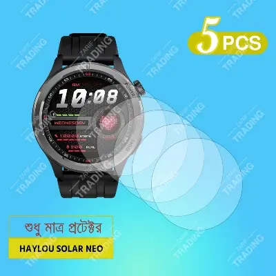 Picture of Haylou Solar Neo Smart Watch Screen Protector HD Clear Ultra-Thin Glass & PMMA Full Coverage Scratch & Fingerprint Resistant (5 Pcs Glass)
