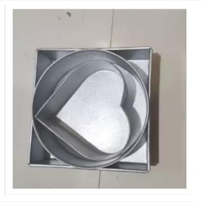 Picture of Aluminium Square/ Heart/ Round Shape Cake Mold/ Pudding Mold Full Set -Silver