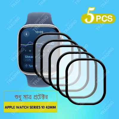 Picture of Apple Watch Series 10 42mm 46mm Watch Screen Protector HD Clear Ultra-Thin PMMA Full Coverage Scratch & Fingerprint Resistant (42mm-5 Pcs)