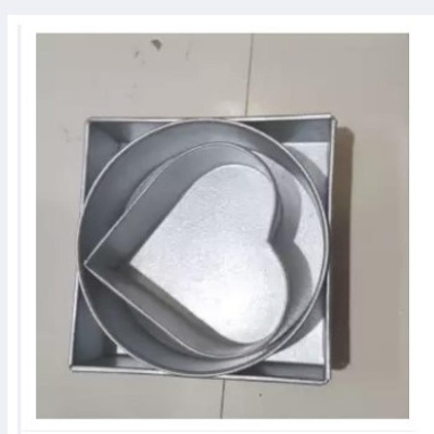 Picture of Aluminium Square/ Heart/ Round Shape Cake Mold/ Pudding Mold Full Set -Silver