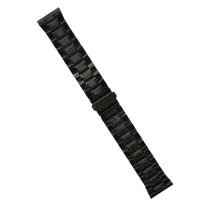 Picture of 22mm Premium Stainless Steel Watch Strap Five Bead Solid Metal Bracelet with Double Snap Clasp Compatible with Smartwatches & Traditional Watches (Black,Not Specified)