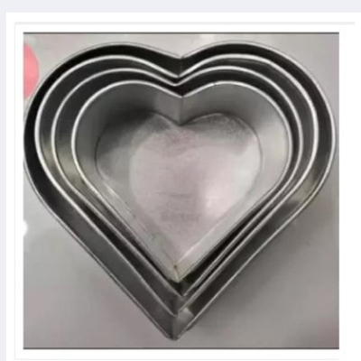 Picture of Cake mold 4pis set/Aluminium heart shape cake mold -Silver