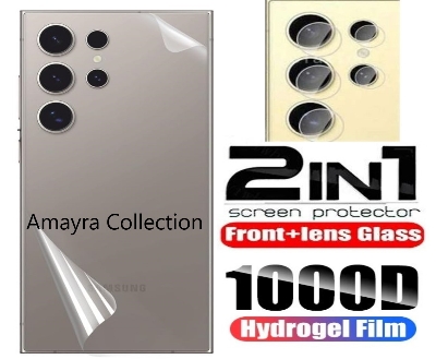 Picture of 2in1 Back Protector Combo Pack for Samsung Galaxy S24 Ultra 5G (Back Hydrogel Poly Protector + Camera Lens Protector)