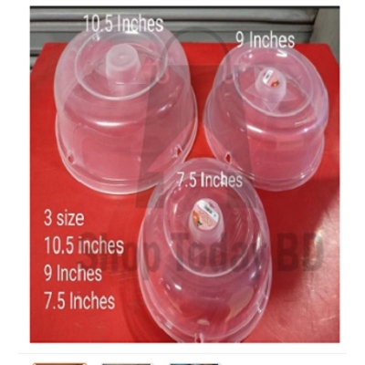 Picture of 3 Pieces 3 Size MICROWAVE FOOD COVER / Plate Cover Splatter Guard Non Stick Plastic Clear Dish Lid