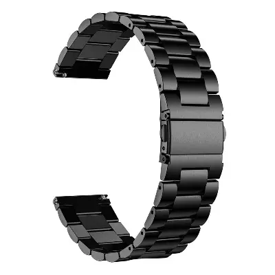 Picture of 20mm Stainless Steel Premium Watch Strap Durable Metal Replacement Band for Smartwatches & Traditional Watches Classic & Adjustable (Black,Not Specified)