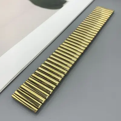 Picture of 22mm Stainless Steel Elastic Stretchable Watch Band Adjustable Metal Strap for Smartwatches & Traditional Watches (Gold,Not Specified)