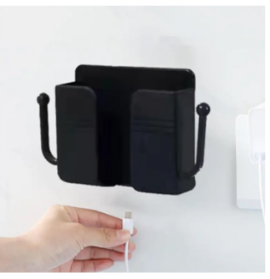 Picture of Phone Charging Bracket Wall Mounted Holder Universal Bedside Stand Container Charger Hook for Universal Mobile Phones -Black