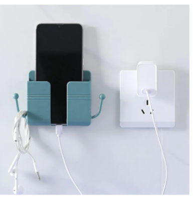Picture of Phone Charging Bracket Wall Mounted Holder Universal Bedside Stand Container Charger Hook for Universal Mobile Phones -Black