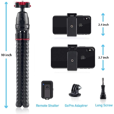 Picture of Portable Big Flexible Octopus Travel Tripod For Mobile & DSLR -Black