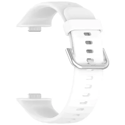 Picture of Huawei Watch Fit 3 Silicone Strap Soft Durable & Adjustable Wristband with Metal Plug Replacement Sport Band for Huawei Watch Fit 3 (White,Not Specified)