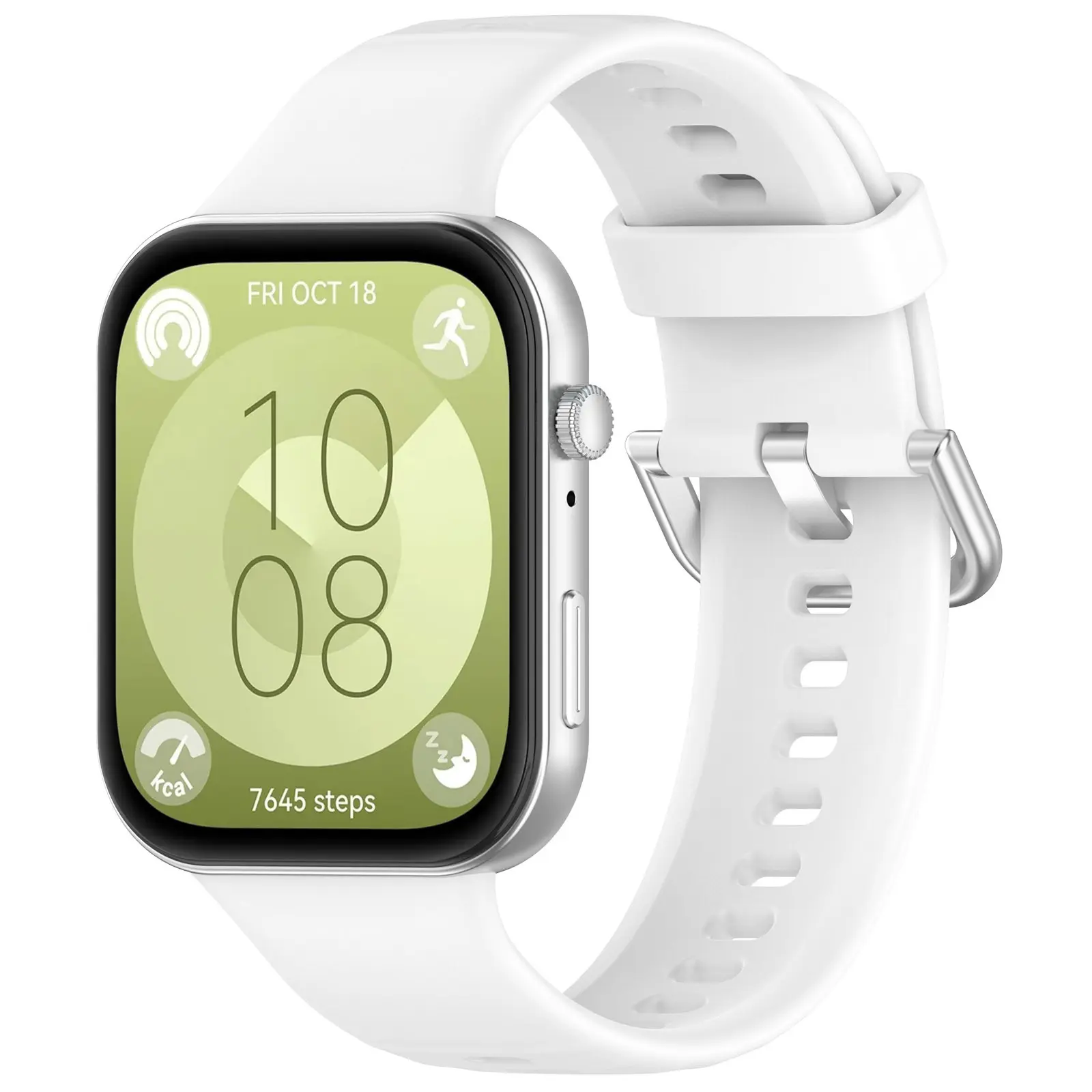 Picture of Huawei Watch Fit 3 Silicone Strap Soft Durable & Adjustable Wristband with Metal Plug Replacement Sport Band for Huawei Watch Fit 3 (White,Not Specified)
