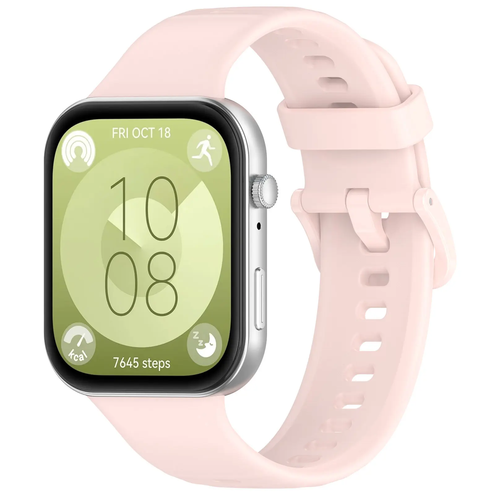 Picture of Huawei Watch Fit 3 Silicone Strap Soft Durable & Adjustable Wristband with Metal Plug Replacement Sport Band for Huawei Watch Fit 3 (Light Pink,Not Specified)