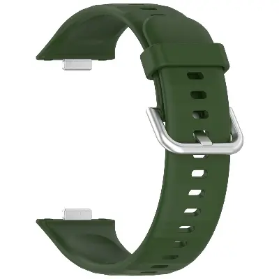 Picture of Huawei Watch Fit 3 Silicone Strap Soft Durable & Adjustable Wristband with Metal Plug Replacement Sport Band for Huawei Watch Fit 3 (Army Green,Not Specified)