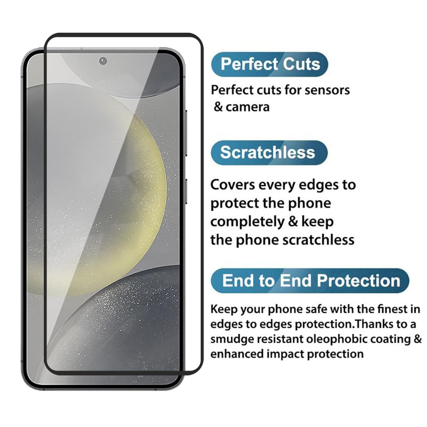 Picture of Samsung Galaxy S24 5G Premium Full Coverage Glass Protector Tempered Glass Screen Protector 9H Hardness