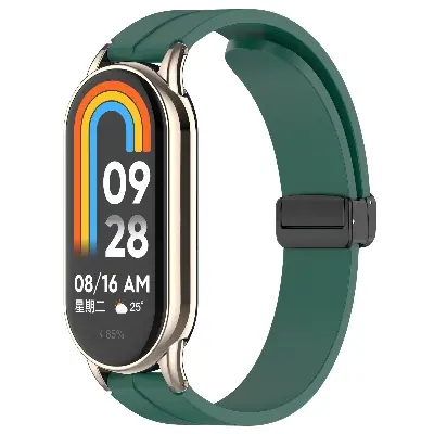 Picture of Mi Band 9 Mi Band 8 Extra Large Silicone Strap for 12mm Magnetic Folding Sport Band Compatible Quick Release for Xiaomi Band 9 & Xiaomi Band 8 (Green,Not Specified)