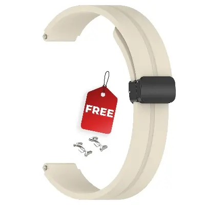 Picture of Mi Band 9 Mi Band 8 Extra Large Silicone Strap for 12mm Magnetic Folding Sport Band Compatible Quick Release for Xiaomi Band 9 & Xiaomi Band 8 (Lotus Root,Not Specified)