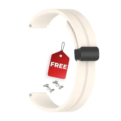Picture of Mi Band 9 Mi Band 8 Extra Large Silicone Strap for 12mm Magnetic Folding Sport Band Compatible Quick Release for Xiaomi Band 9 & Xiaomi Band 8 (Apricot,Not Specified)