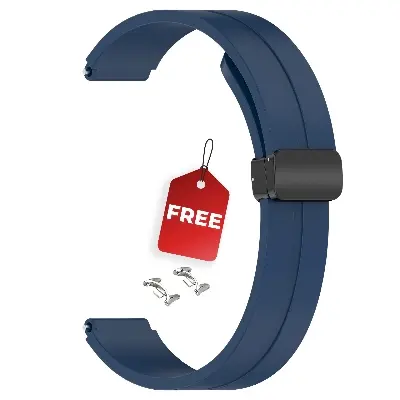 Picture of Mi Band 9 Mi Band 8 Extra Large Silicone Strap for 12mm Magnetic Folding Sport Band Compatible Quick Release for Xiaomi Band 9 & Xiaomi Band 8 (Midnight Blue,Not Specified)