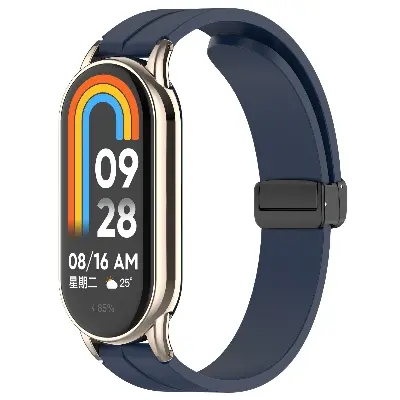 Picture of Mi Band 9 Mi Band 8 Extra Large Silicone Strap for 12mm Magnetic Folding Sport Band Compatible Quick Release for Xiaomi Band 9 & Xiaomi Band 8 (Midnight Blue,Not Specified)