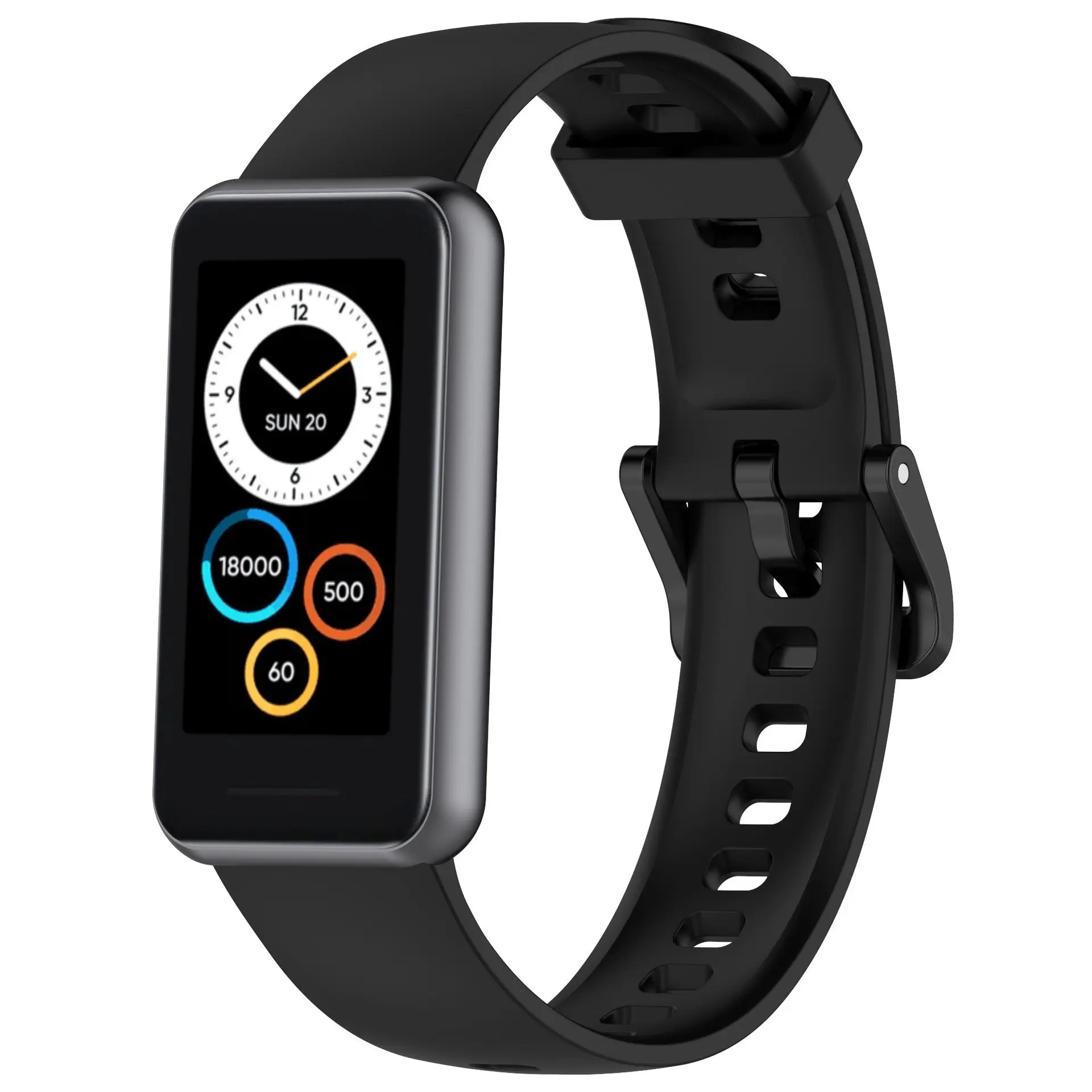 Picture of Realme Band 2 Silicone Replacement Strap Soft Adjustable Durable Wristband for Comfortable Fit (Black,Not Specified)