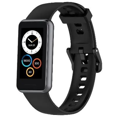 Picture of Realme Band 2 Silicone Replacement Strap Soft Adjustable Durable Wristband for Comfortable Fit (Black,Not Specified)