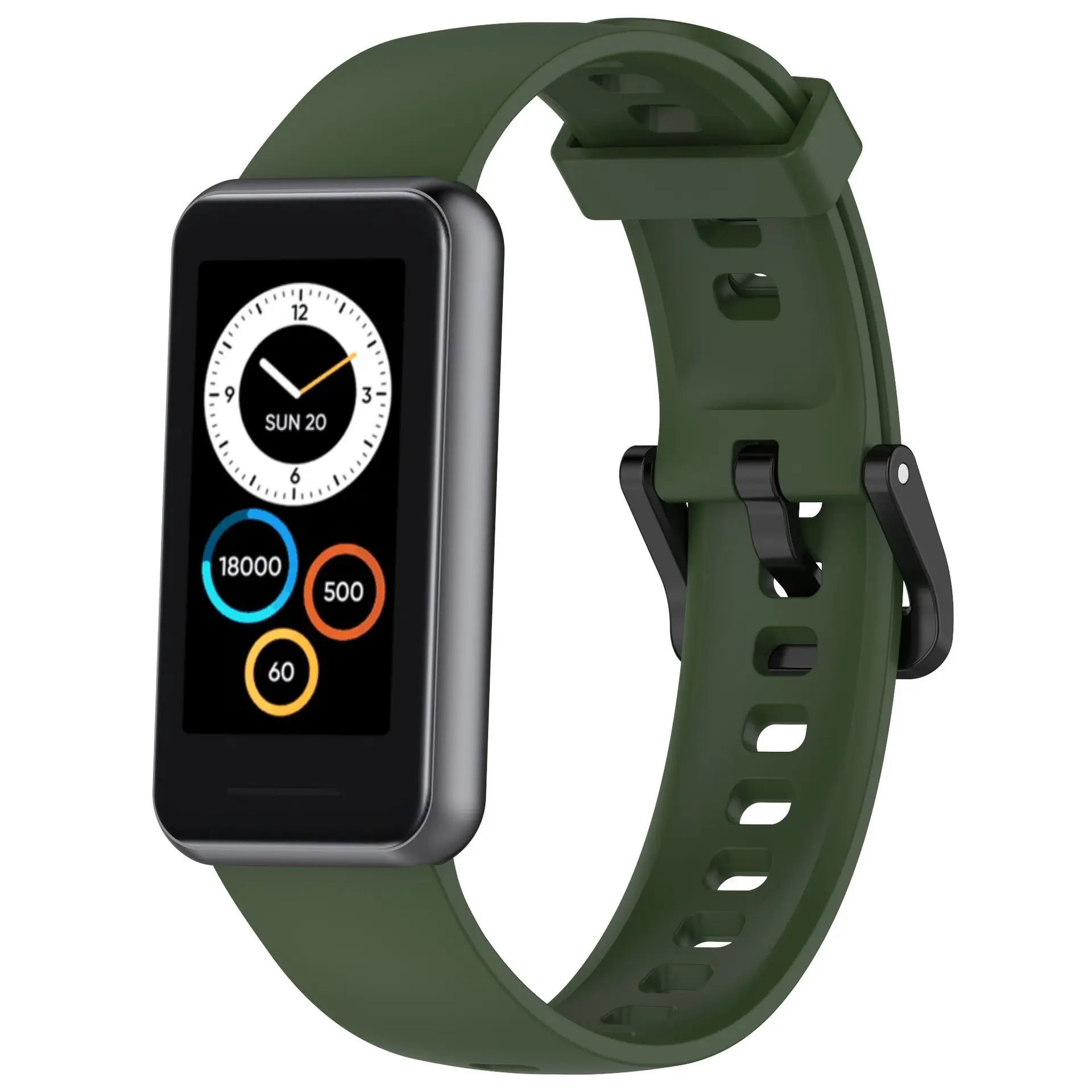 Picture of Realme Band 2 Silicone Replacement Strap Soft Adjustable Durable Wristband for Comfortable Fit (Army Green,Not Specified)