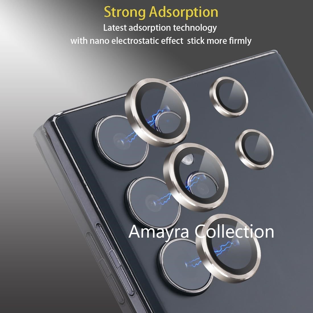 Picture of KUZOOM Camara Lens Protector For Samsung Galaxy S24 Ultra Metal High Quality Glossy finish