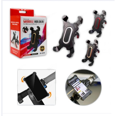 Picture of Universal location Mobile Phone Holder for Motorcycle and Cycle Spin Protection and Adjustable Anti Slip -Black