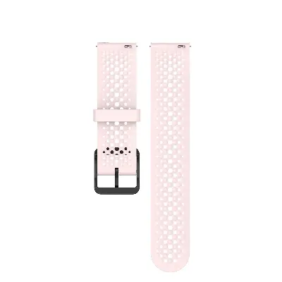 Picture of 22mm Breathable Silicone Sport Strap Soft Sweatproof Perforated Wristband with Stainless Steel Buckle (Light Pink,Not Specified)