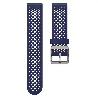 Picture of 22mm Breathable Silicone Sport Strap Soft Sweatproof Perforated Wristband with Stainless Steel Buckle (Midnight Blue,Not Specified)