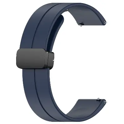 Picture of 22mm Silicone Magnetic Buckle Smartwatch Strap Folding Sports Wristband for Secure & Comfortable Fit (Midnight Blue,Not Specified)