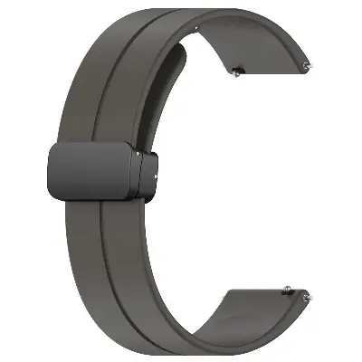 Picture of 22mm Silicone Magnetic Buckle Smartwatch Strap Folding Sports Wristband for Secure & Comfortable Fit (Gray,Not Specified)