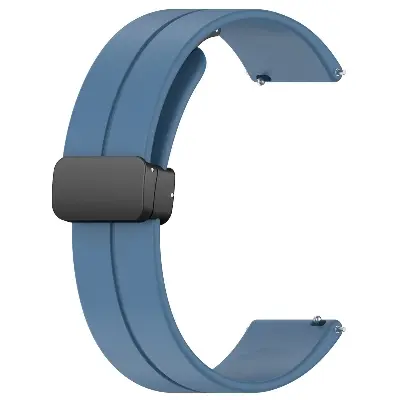 Picture of 22mm Silicone Magnetic Buckle Smartwatch Strap Folding Sports Wristband for Secure & Comfortable Fit (Advance Blue,Not Specified)