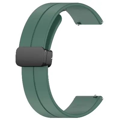 Picture of 22mm Silicone Magnetic Buckle Smartwatch Strap Folding Sports Wristband for Secure & Comfortable Fit (Green,Not Specified)