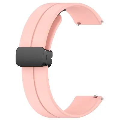 Picture of 20mm Silicone Magnetic Buckle Smartwatch Strap Folding Sports Wristband for Secure & Comfortable Fit (Light Pink,Not Specified)