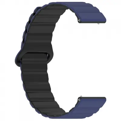 Picture of 20mm Magnetic Silicone Watch Band Soft Durable & Universal Loop Strap for Smartwatches & Traditional Watches (Navy Blue & Black,Not Specified)